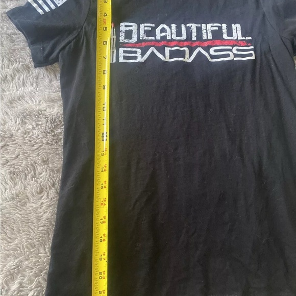 SOLD Grunt Style Women's Black Short Sleeve "Beautiful Badass" Size Small - Picture 5 of 7